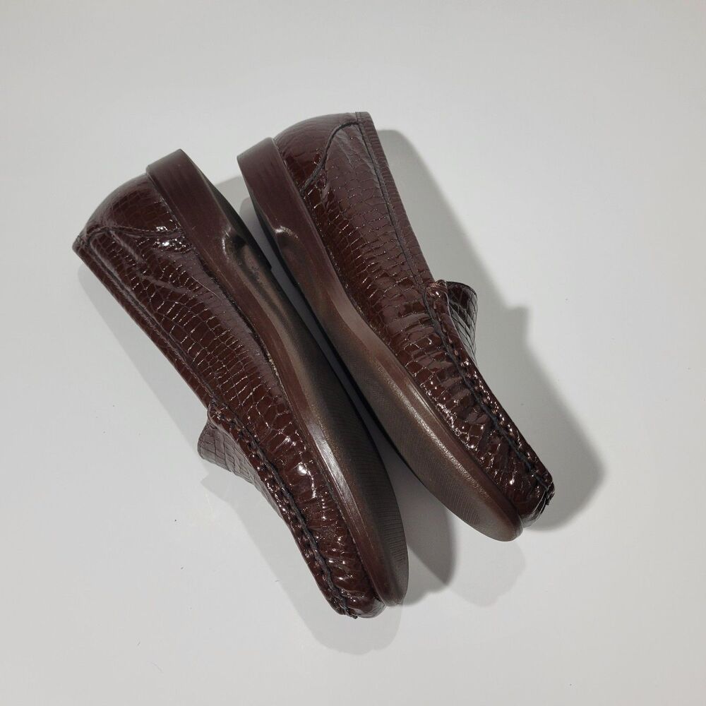 Sas Womens Slip On Embossed Loafers Brown 8.5 Small - Picture 6 of 11